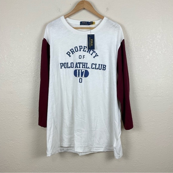Polo Ralph Lauren Other - Polo By Ralph Lauren Raglan Athletic Club Baseball 3/4 Sleeve Top Size XXL